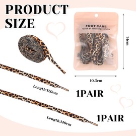 BelleVive 2 Pairs Leopard Shoelaces Colorful Animal Pattern Leopard Shoelaces Printed Fashion Shoelaces Colorful Sneaker Lace Accessories, brown