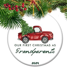 2024 New Grandparents Christmas Ornaments, Holiday Go to Grandparents House Gift, Grandparents EST 2024 Christmas Keepsake