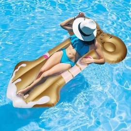 Large Inflatable Swim Ring Pool Toy Swim Aid cd18 180CM/Gold 5ea