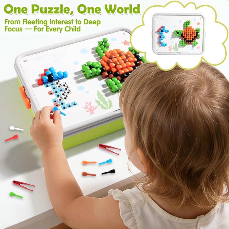 Puzzle for Kids 3-5: 3D Mushroom Nail Puzzle 460 Pieces