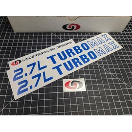 2.7L TURBOMAX Decals (2pk) Truck Hood Fender Stickers Fits 2024 2025 Silverado Colorado (Gloss Blue)