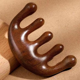 Win Win Living Scalp Gua Sha Massager Wood Gua Sha Comb Meridian Massager Lifting
