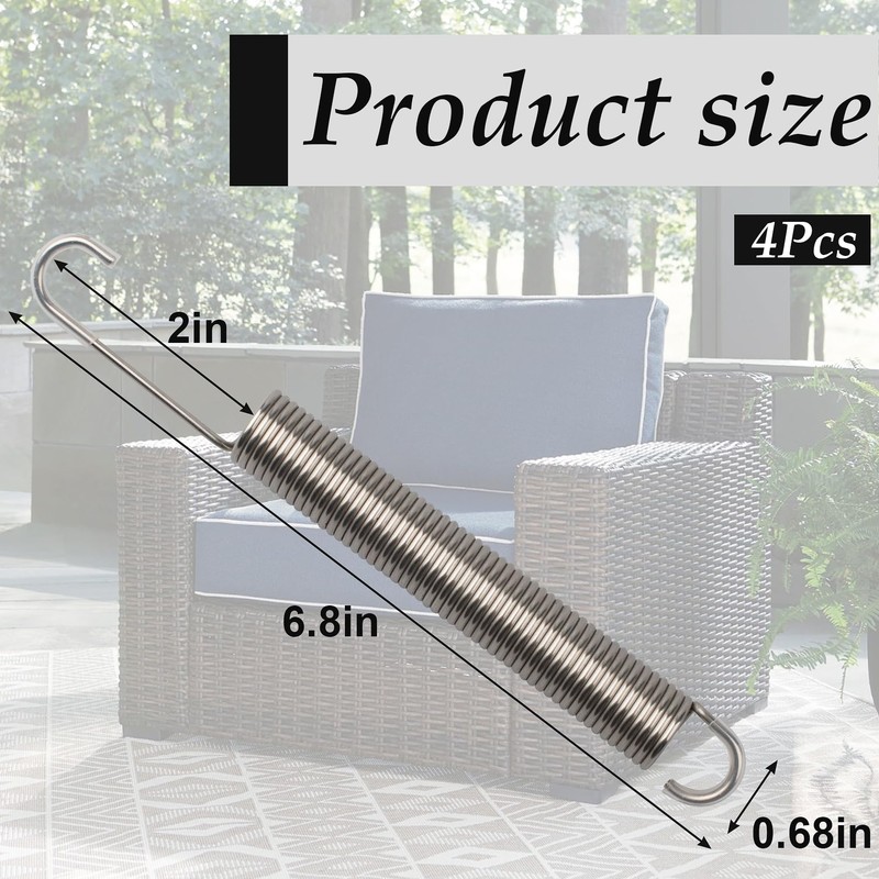 remolean 4 Pack 7 Inch Recliner Spring - Long Neck