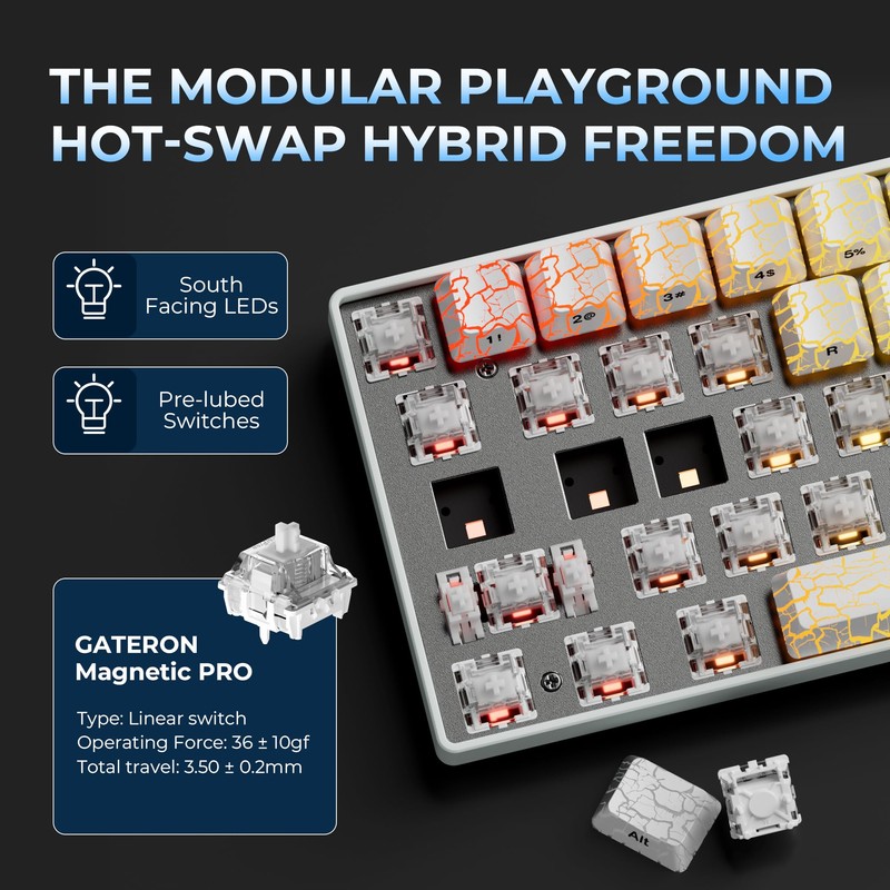 OHY XVX HE68 60 Percent Gaming Keyboard,Hall Effect Magnetic Switches,