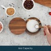 KITCHENDAO Acacia Wood Salt Cellar Bowl Box with Built-in Spoon