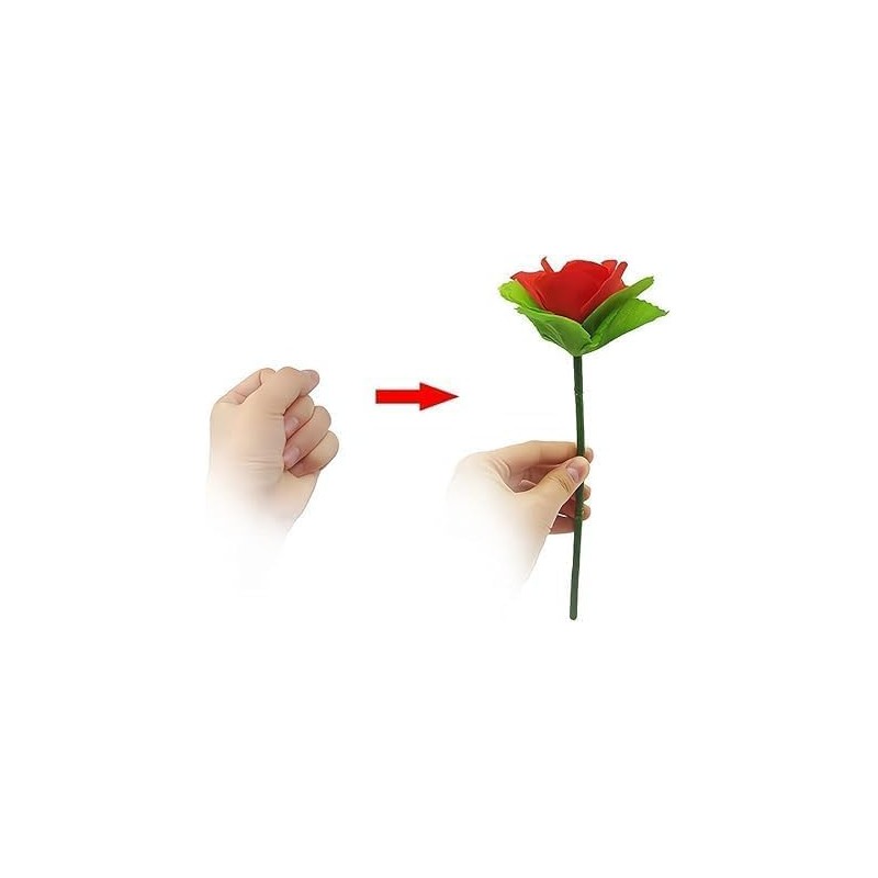 5 Pcs Red Folding Rose/Rose Appearing Magic Tricks Flower Appearing