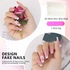 MOTIBACK French False Nails - 24PCS Square Press on Nails