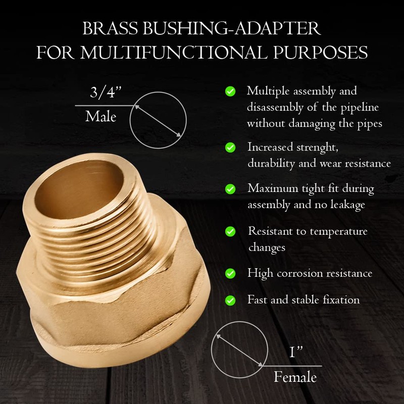 Adapter Nipple 3/4" Male x 1 “ Female Pipe Fitting