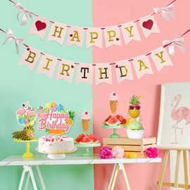 Red Heart Bow Happy Birthday Banner,for Girls Women Anniversary Birthday Party Decor,Funny Valentine's Day & Birthday Party Decorations,Bow Theme Wall Hanging Sweet Love Garland Decor.
