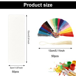 JINJUMEI Watercolour Paper, Pack of 50 Watercolour Paper with 50 Tassels, Premium Natural White Watercolour Paper, Watercolour Paper Cards for Watercolours, Postcards, Painting, DIY, Bookmark Crafts