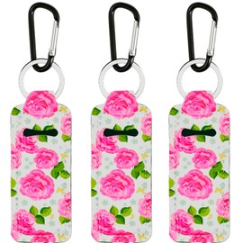 KUKEANVO Chapsticks Holder Keychain for Lipstick, Lip Balm Keychain Holder with Clip, Stocking Stuffers for Women