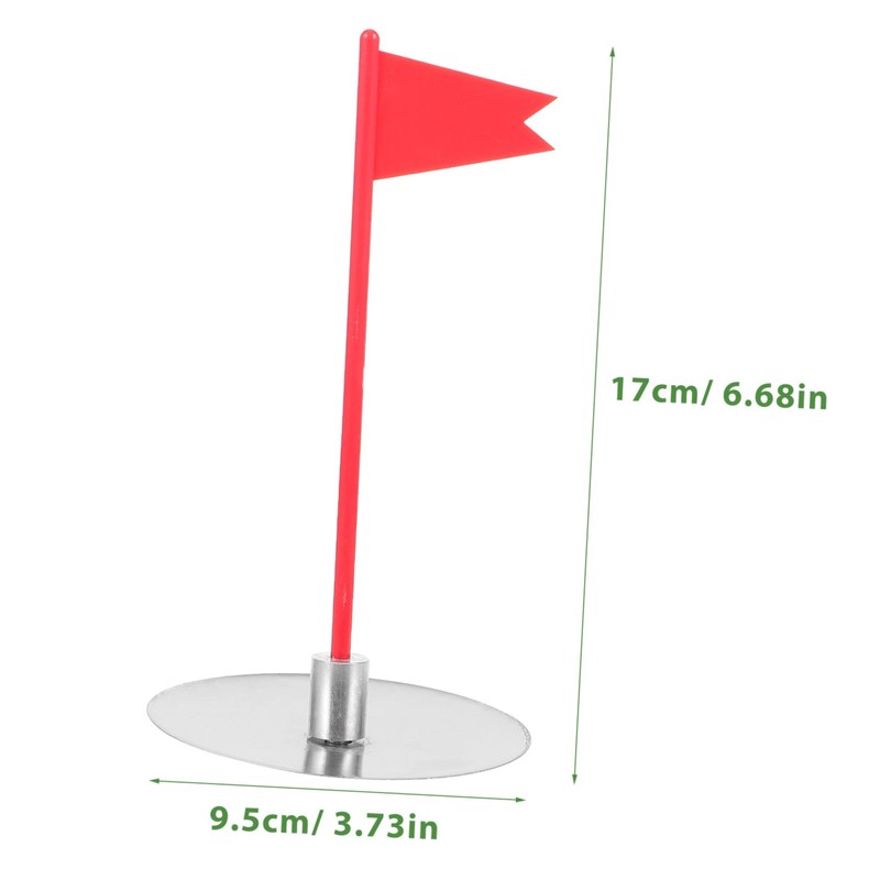 BIUDECO 1set Thickened Golf Hole Cup Flag Stainless Steel and