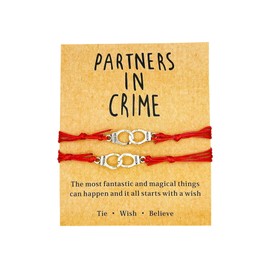 Partners in Crime 2 Matching Handcuff Wish Bracelets (Red String) Miss Fit Boutique