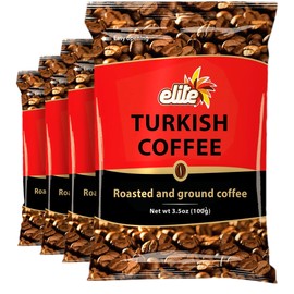 Elite Roasted & Ground Turkish Coffee 3.5oz Bag (4 Pack)