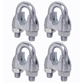 Pack of 4 Wire Rope Clamps M12, Cable Clips, DIN 741, Steel Clamp for Diameter 19 mm Wire Rope, U Bolt Saddle (Pack of 4, M12 for Diameter 19 mm)
