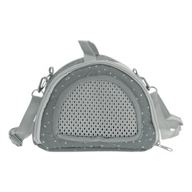 CAPASTEC 1 Set Meerschweinchen-Reiseträger, atmungsaktiver Papageienkäfig mit Schultergurt, Tragetasche für kleine Tiere für Hamster, Chinchilla, Kaninchen, Grau