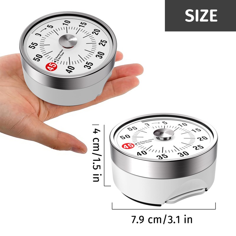 Visual Kitchen Timer, 60 Minute Mechanical Timers for Home Cooking