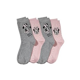 ONOMATO! Minnie Mouse Women's Socks Pack of 4, multicoloured