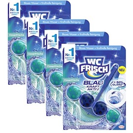 WC FRISCH Kraft Aktiv Blausp√ºler Ozeanfrische (4x50 g), WC Reiniger mit innovativer Geruchs-Stopp-Formel, Duftsteine f√ºr extra Frische und eine sichtbare Reinigung