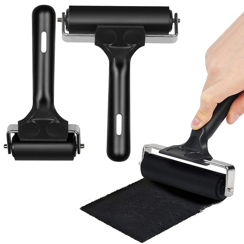 Rayong Pack of 2 Rubber Roller Brayer Roller Hard Rubber