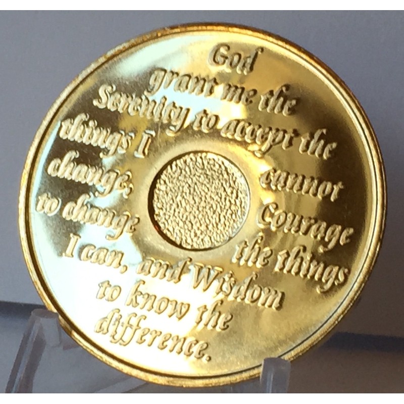 Xingcolo 20 Year 24K Gold Plated AA (Alcoholics Anonymous) -