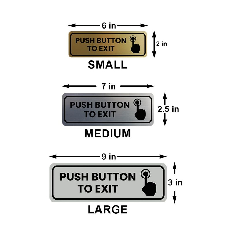 Signs ByLITA Standard Push Button To Exit Door or Wall