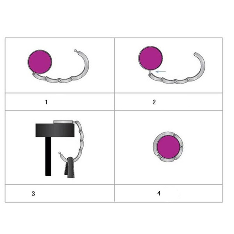 JewelBeauty Four Leaf Clover Design Foldable Handbag Hanger Folding Purse