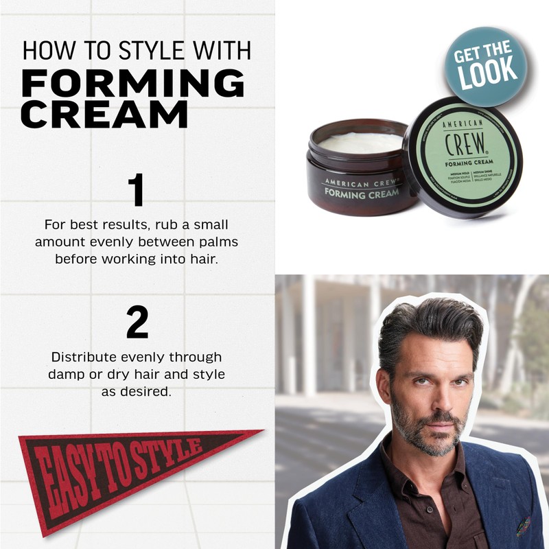 American Crew Men's Hair Forming Cream, Like Hair Gel with