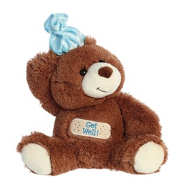 Aurora® Snuggly Get Well Bear Stuffed Animal - Comforting Companions for Imaginative Play - Perfect for Kids, Adults, Birthdays, and Anniversaries - Brown 10 Inches
