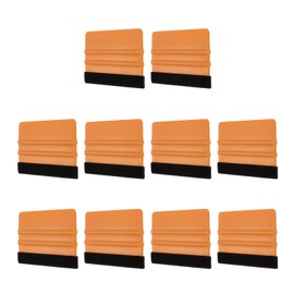 HARFINGTON 10pcs Vinyl Squeegee, Felt Edge Vinyl Wrap Decal Squeegee Tool, 4-Inch Car Vinyl Film Scraper Plastic Squeegee for Car Wrap, Sign Making, Window, Brown, Rectangle