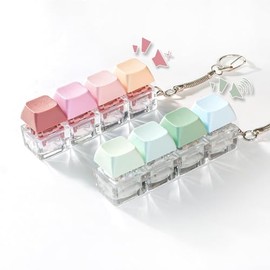 2 PCS Quiet & Loud Keyboard Fidget Toy Fidget Keyboard for Relief Stress Portable Keyboard Fidget Keychain Gift Silent Keyboard Fidget Clicker Clicky Fidget Keyboard for Quiet and Noisy Scenes