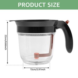 Fat Separator, Fat Strainer, Fat Separator with Bottom Release，Plastic Fat Strainer Gravy Separator Measuring Cup Plastic Soup Oil Separator Fat Skimmer for Gravy Sauces and Other Liquids Black