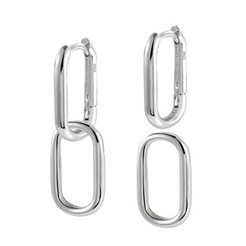 ALEXCRAFT Silver Hoops Earrings for Women - Dangly Sleeper Hoop Earrings