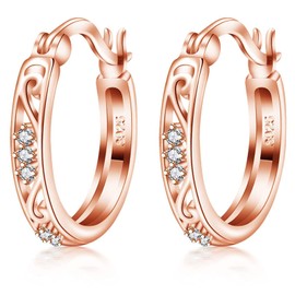 YT.JYUERI Women's Men's Earrings, Popular, Black, Zirconia, Pierced Couples, "Pledge of Love" 925 Silver, Earrings, Ring, Hypoallergenic Metal, 18K Gold, Pink Gold, Jewelry, Gift, Silver