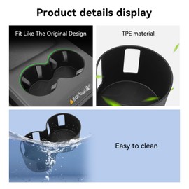 LUCKEASY Water Cup Holder for 2024 2025 Honda Prologue EV/Acura ZDX Water Drink Limiter Center Console Insert for Honda Prologue EV/Acura ZDX Accessories TPE Black