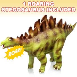 ArtCreativity Soft Stegosaurus Dinosaur Toy with Roaring Sounds, Large Soft Touch Dinosaur Toy with Sounds, Free Standing Dinosaur Toy for Kids, Great for Imaginative Play