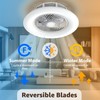 PrimeMall Bladeless Ceiling Fan with Light and Remote Control 22"