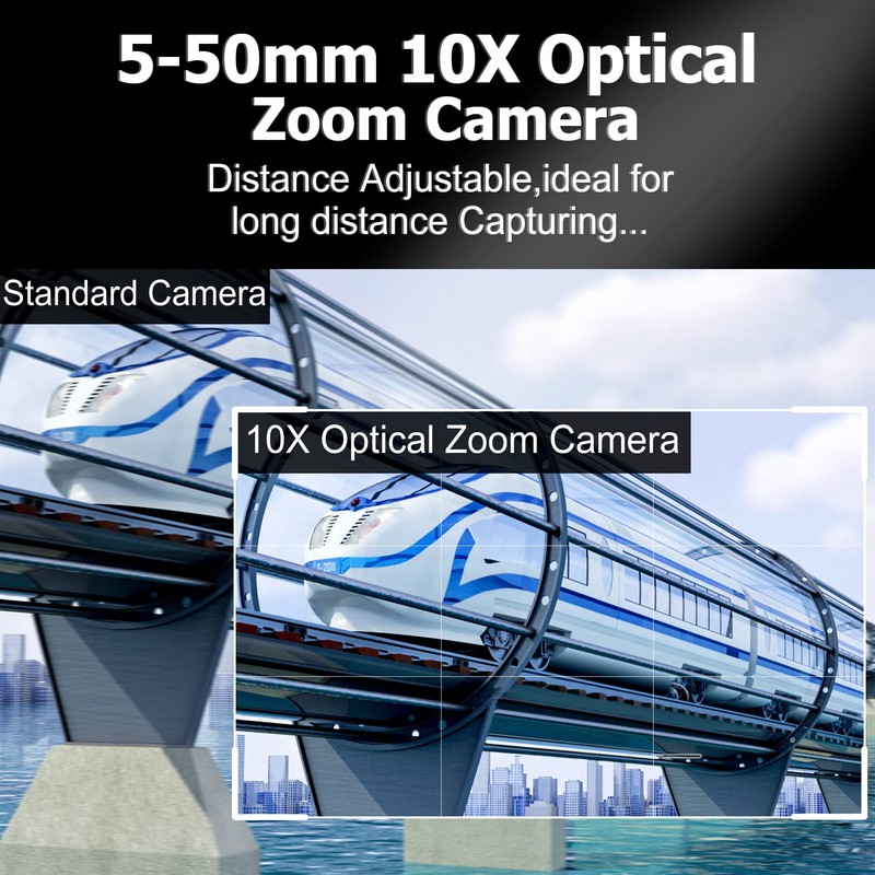 G Varifocal Lens USB Camera 10X Optical Zoom Webcam, 5-50