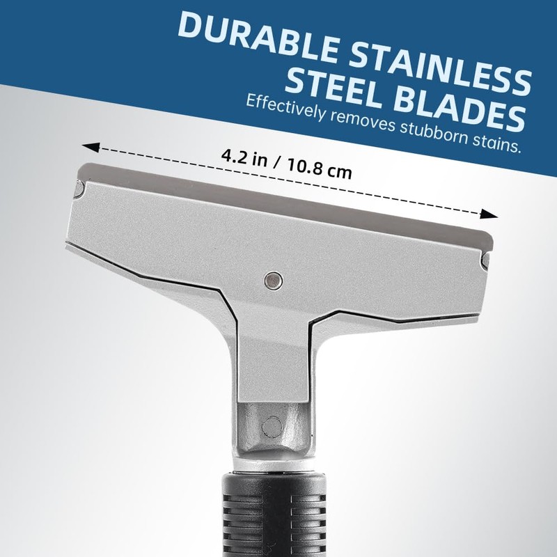Floor Scraper, 76" Aluminum Adjustable Paint Scraper with 4-inch Razor