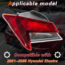TODO 92401-AA020 Tail Light Assembly for 2021 2022 2023 2024 2025 Hyundai Elantra SE/SEL (Korean Built), Driver Side (Left Side)