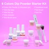 Dip Powder Nail Set Starter, Pastel Pink Glitter, 6 Colours