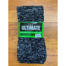 Ultimate Thigh High Socks Black Gray Marl  Fits Ladies Shoe Size 4-10 USA Made