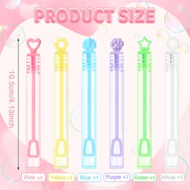 LOMIMOS 18Pcs Mini Bubble Wands,6 Styles Bubble Party Favors for Kids Valentines School Classroom Exchange Prizes Gifts Party Bag Stuffers Summer Outdoor Toys Goodie Bag Filler