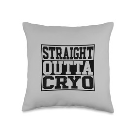 Straight Outta Cryo Ice Bath Cold Therapy Cryotherapy Throw Pillow