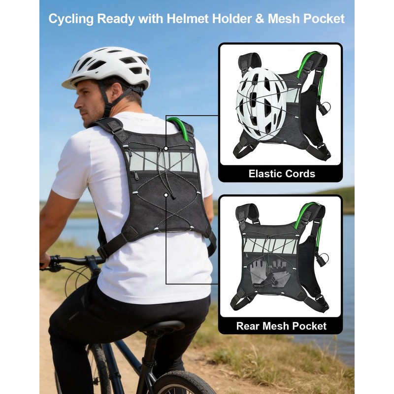 CEROBEAR Hydration Backpack Running Vest - Reflective Running Chest Pack