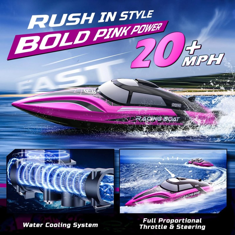 DEERC 2008 20+ MPH High Speed Remote Control Boat Auto