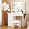 ERLEJIA Vanity Desk with Mirror and Lights & Extral Foldable