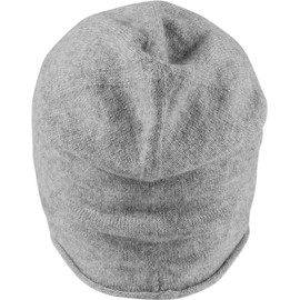 MSTRDS Unisex Cashmere Slouch Beanie Hat with 40% Cashmere for Men and Women, Mottled light grey