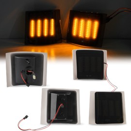 Bestview LED Front Corner Light for Chevy C/K C10 1500 2500 3500 / Chevy Silverado Tahoe Blazer Suburban GMC Pickup Truck 1994-1998,Dynamic Amber Led Side Marker Signal Lamps Kit, 4PCS (Smoke Len)