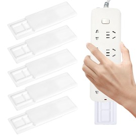 6 Pack Adhesive Punch-Free Socket Holder Power Strip Holder Plug-in Surge Protector Holders Power Strip Wall Mounted Protector Wall Mount Cable Management for Home Kitchen Office